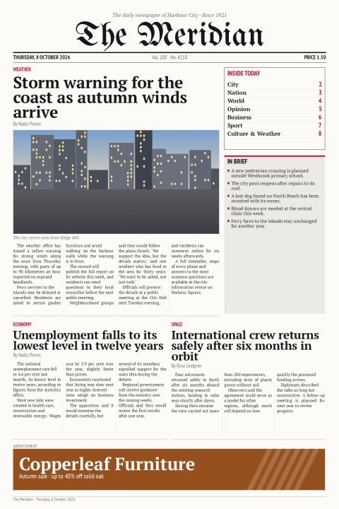 The Meridian Daily, Thursday, 8 October 2026