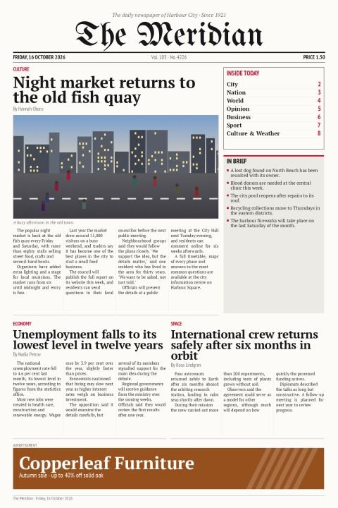 The Meridian Daily, Friday, 16 October 2026