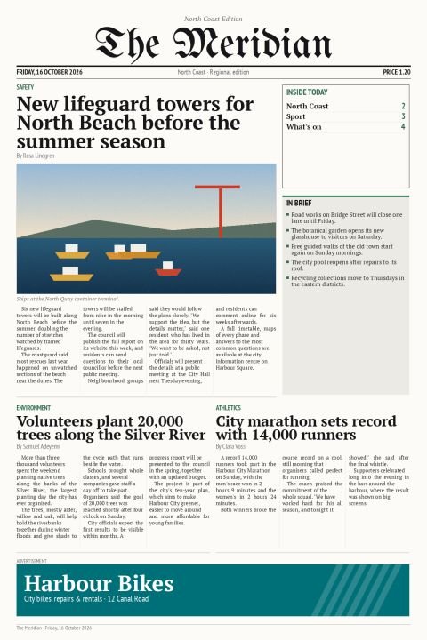 North Coast Edition, Friday, 16 October 2026