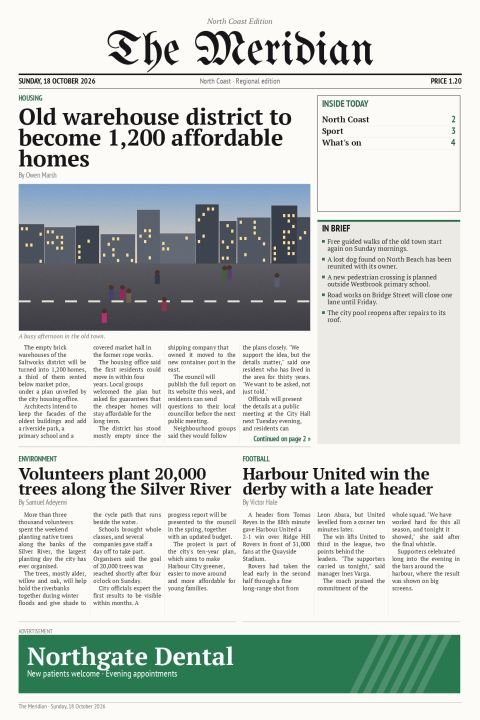 North Coast Edition, Sunday, 18 October 2026