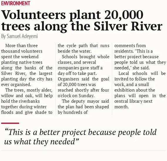 Volunteers plant 20,000 trees along the Silver River