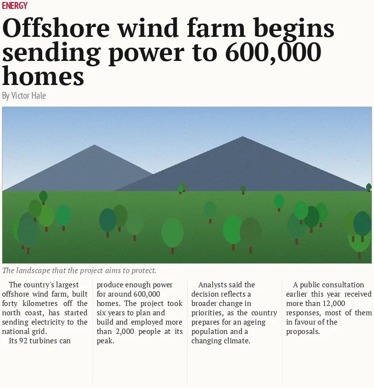 Offshore wind farm begins sending power to 600,000 homes