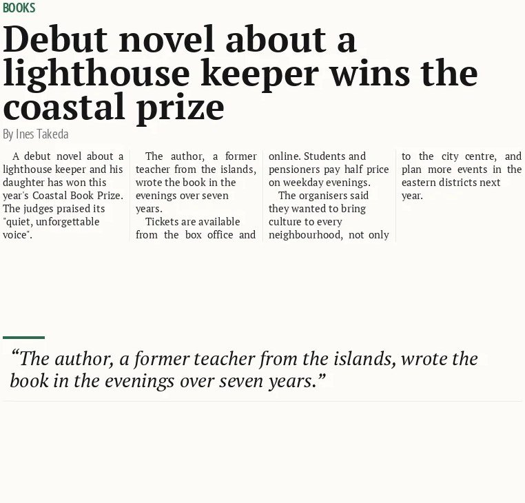 Debut novel about a lighthouse keeper wins the coastal prize