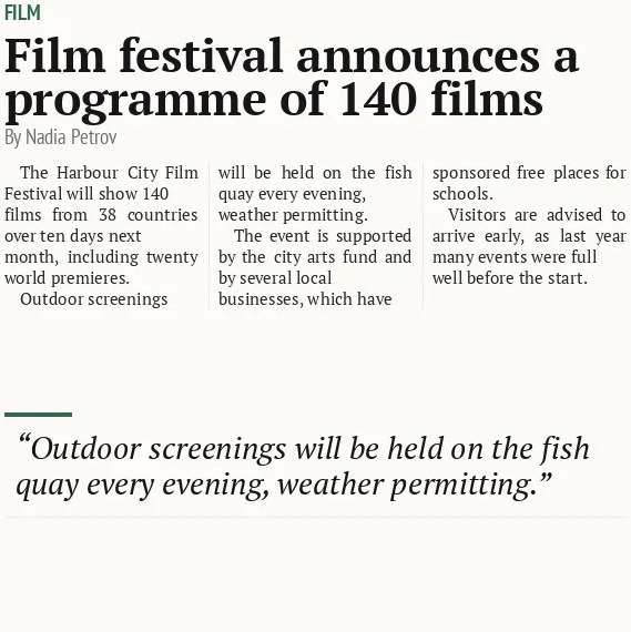 Film festival announces a programme of 140 films