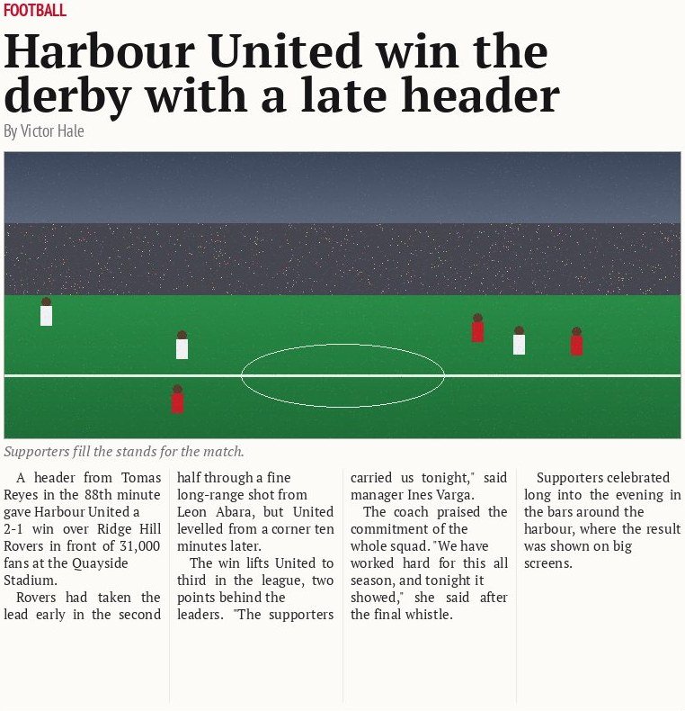 Harbour United win the derby with a late header