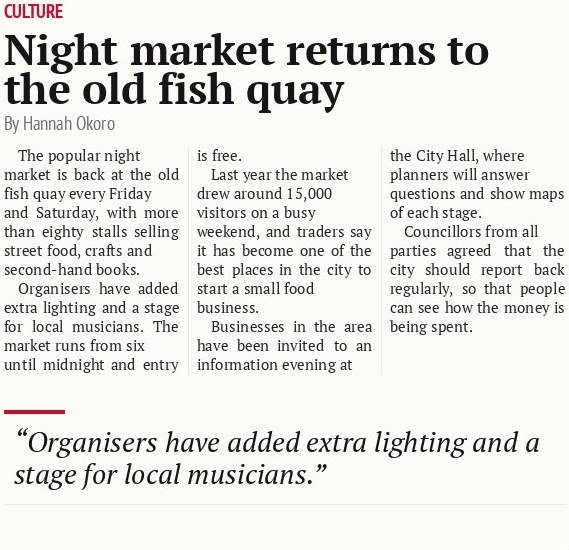 Night market returns to the old fish quay
