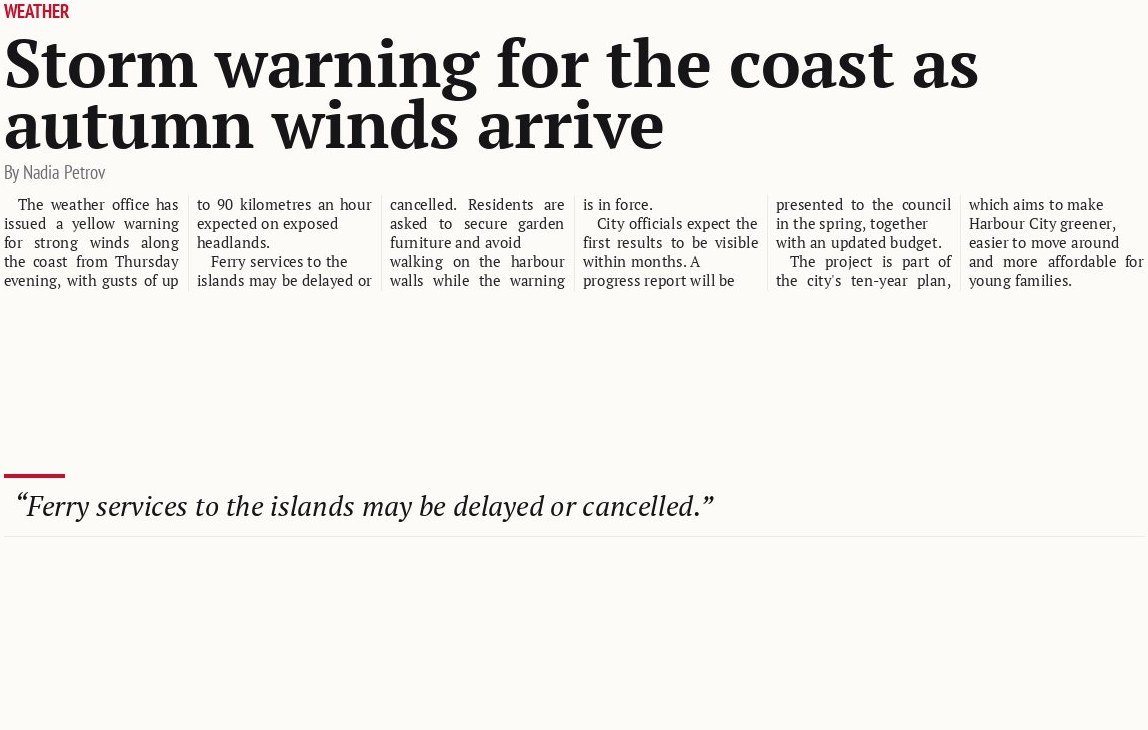Storm warning for the coast as autumn winds arrive