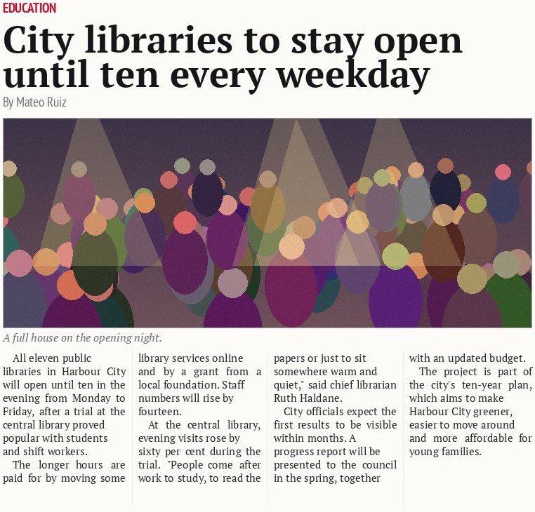 City libraries to stay open until ten every weekday
