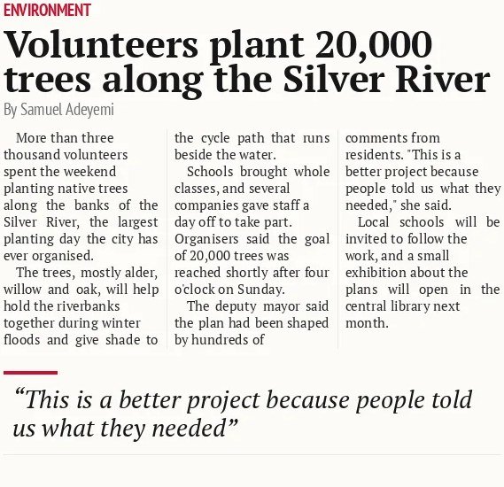 Volunteers plant 20,000 trees along the Silver River