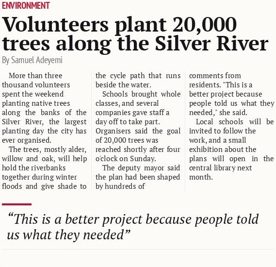 Volunteers plant 20,000 trees along the Silver River