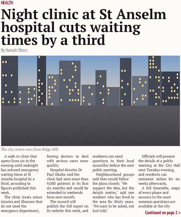 Night clinic at St Anselm hospital cuts waiting times by a third
