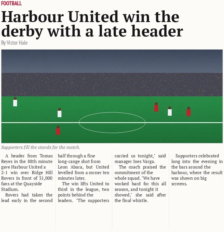 Harbour United win the derby with a late header