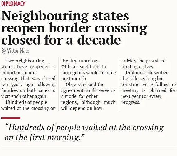 Neighbouring states reopen border crossing closed for a decade