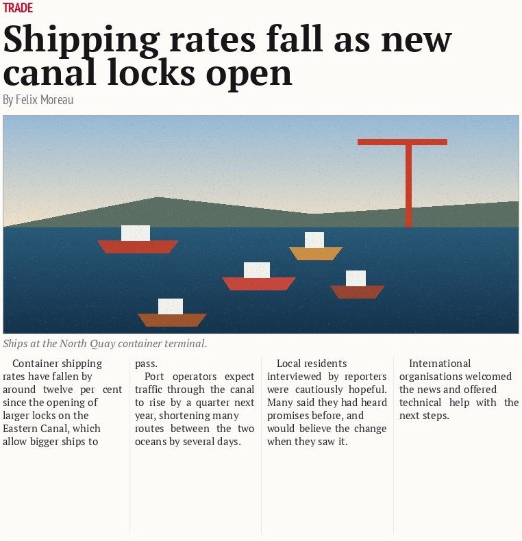 Shipping rates fall as new canal locks open