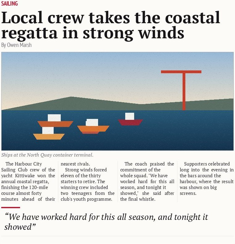 Local crew takes the coastal regatta in strong winds