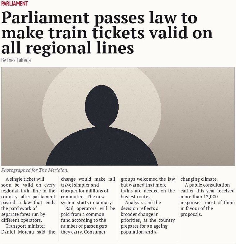 Parliament passes law to make train tickets valid on all regional lines