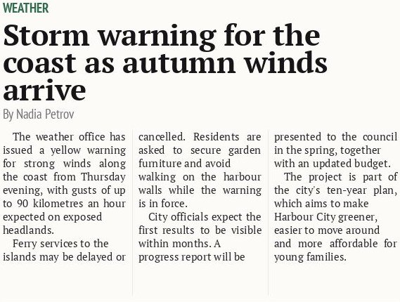 Storm warning for the coast as autumn winds arrive