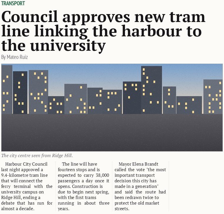 Council approves new tram line linking the harbour to the university