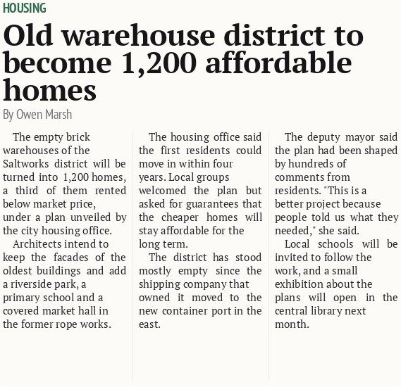 Old warehouse district to become 1,200 affordable homes