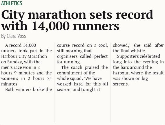 City marathon sets record with 14,000 runners