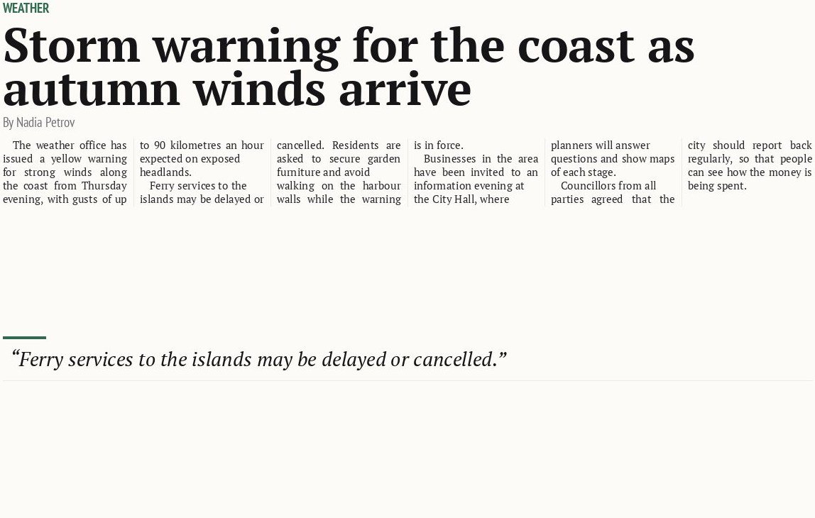 Storm warning for the coast as autumn winds arrive