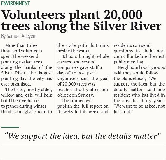 Volunteers plant 20,000 trees along the Silver River