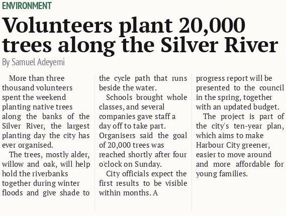 Volunteers plant 20,000 trees along the Silver River