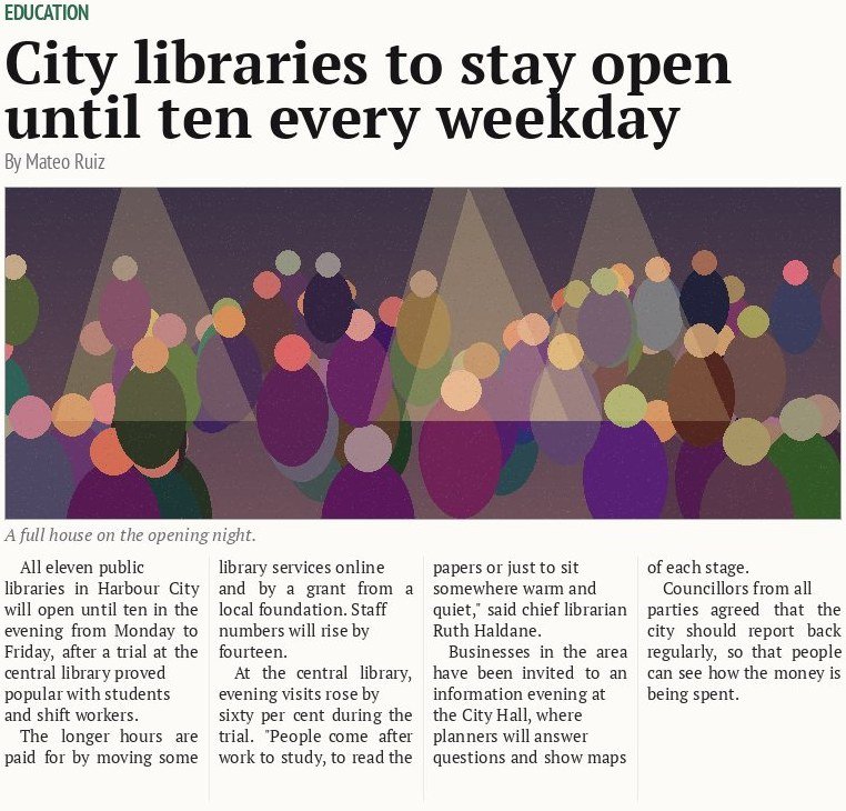 City libraries to stay open until ten every weekday